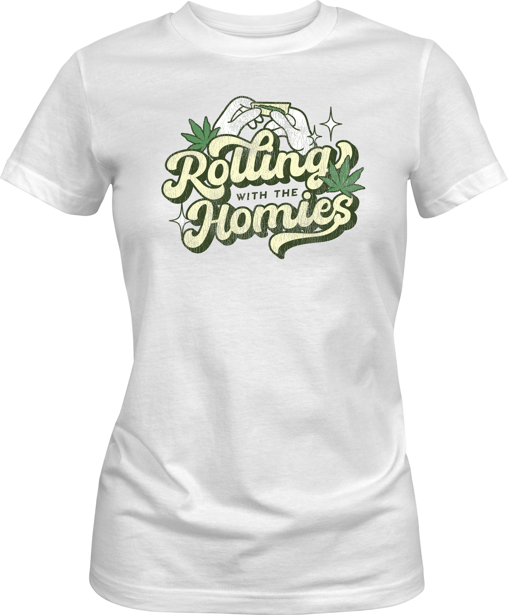 Rolling with the Homies - Premium Womens Crewneck T-shirt