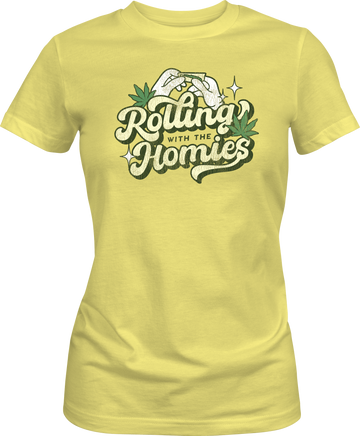 Rolling with the Homies - Premium Womens Crewneck T-shirt